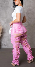 Load image into Gallery viewer, Pink ripped up jeans
