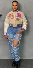 Load image into Gallery viewer, Wool varsity crop jacket
