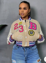 Load image into Gallery viewer, Wool varsity crop jacket
