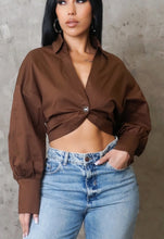 Load image into Gallery viewer, Brown crop top
