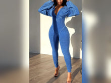 Load image into Gallery viewer, Long sleeve black jumpsuit

