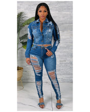 Load image into Gallery viewer, Heavy distressed jacket and pants set
