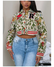 Load image into Gallery viewer, Tapestry floral varsity jacket
