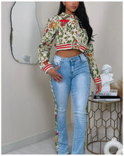Load image into Gallery viewer, Tapestry floral varsity jacket
