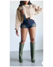 Load image into Gallery viewer, Zipper patch knit sweater (ONE SIZE ONLY)
