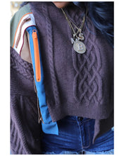 Load image into Gallery viewer, Zipper patch knit sweater (ONE SIZE ONLY)
