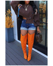 Load image into Gallery viewer, Zipper patch knit sweater (ONE SIZE ONLY)

