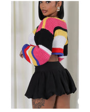 Load image into Gallery viewer, Multi color crop knit top
