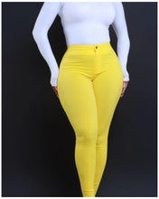 Load image into Gallery viewer, High waisted stretch pants (yellow)
