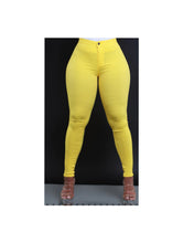 Load image into Gallery viewer, High waisted stretch pants (yellow)
