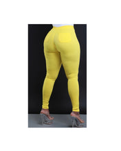 Load image into Gallery viewer, High waisted stretch pants (yellow)
