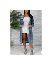 Load image into Gallery viewer, Denim Distressed Long Jacket

