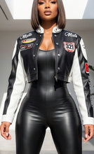 Load image into Gallery viewer, Embroidery Patch Work Faux Leather Jacket
