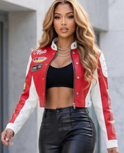 Load image into Gallery viewer, Embroidery Patch Faux Leather Jacket
