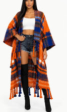 Load image into Gallery viewer, ORANGE multicolored Long Cardigan
