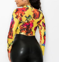 Load image into Gallery viewer, Yellow flame crop top
