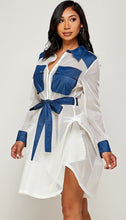 Load image into Gallery viewer, Mesh dress with waist tie
