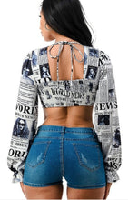 Load image into Gallery viewer, Long balloon sleeve crop blouse
