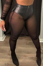 Load image into Gallery viewer, Faux leather mesh leggings
