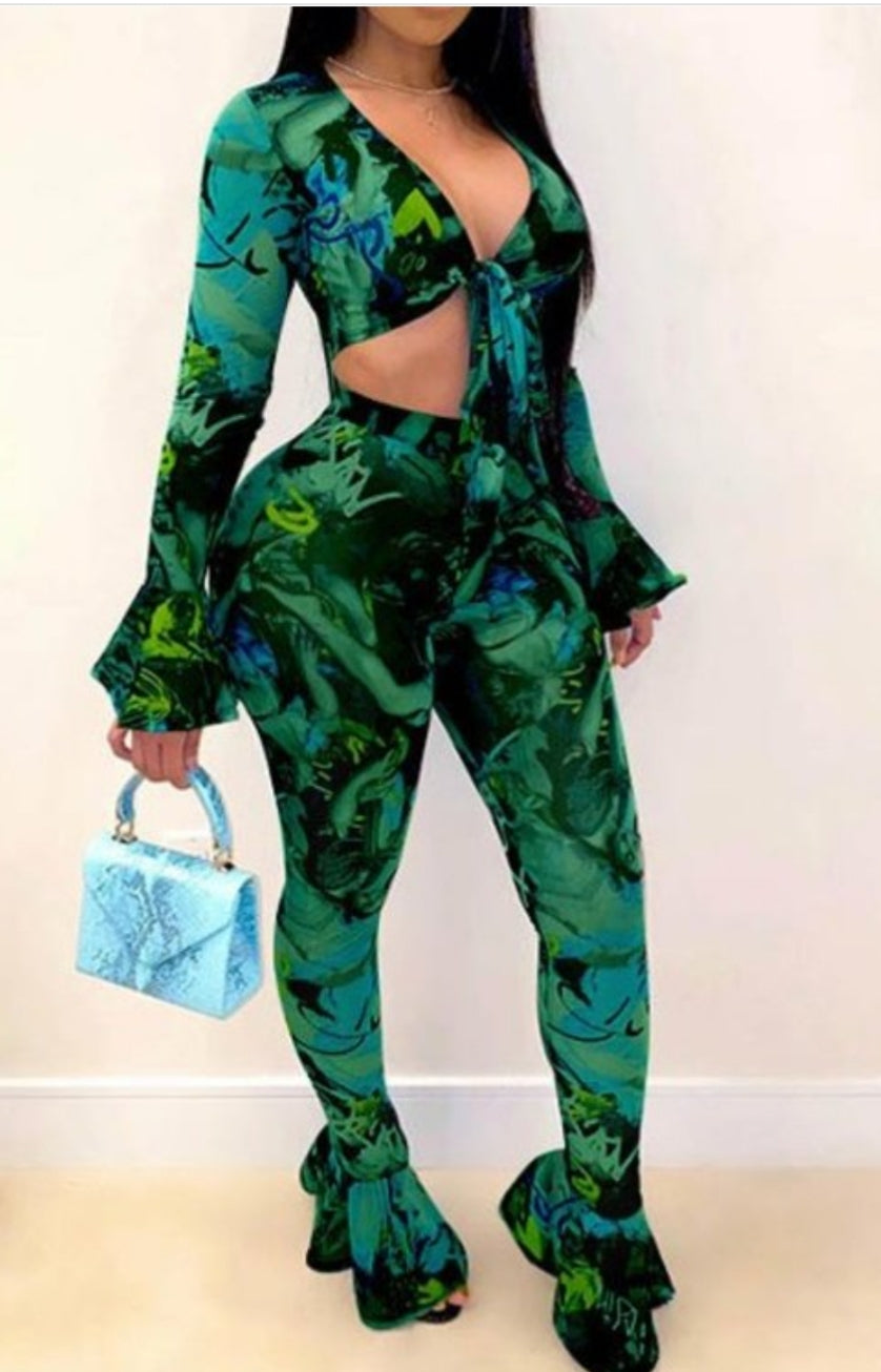 Green 2 piece set (see through)