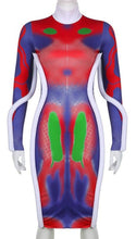Load image into Gallery viewer, Long sleeve graphic dress
