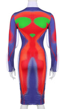 Load image into Gallery viewer, Long sleeve graphic dress
