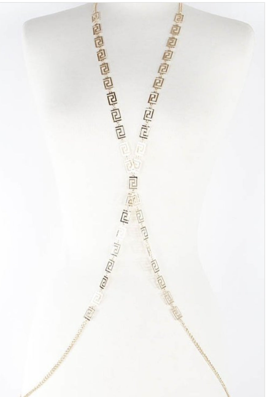 Accessories (Greek key body chain necklace)