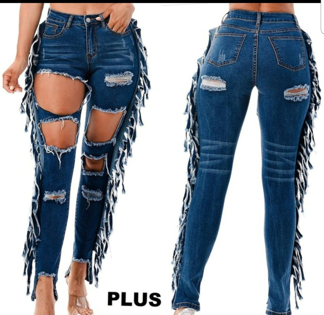 plus size dark jean