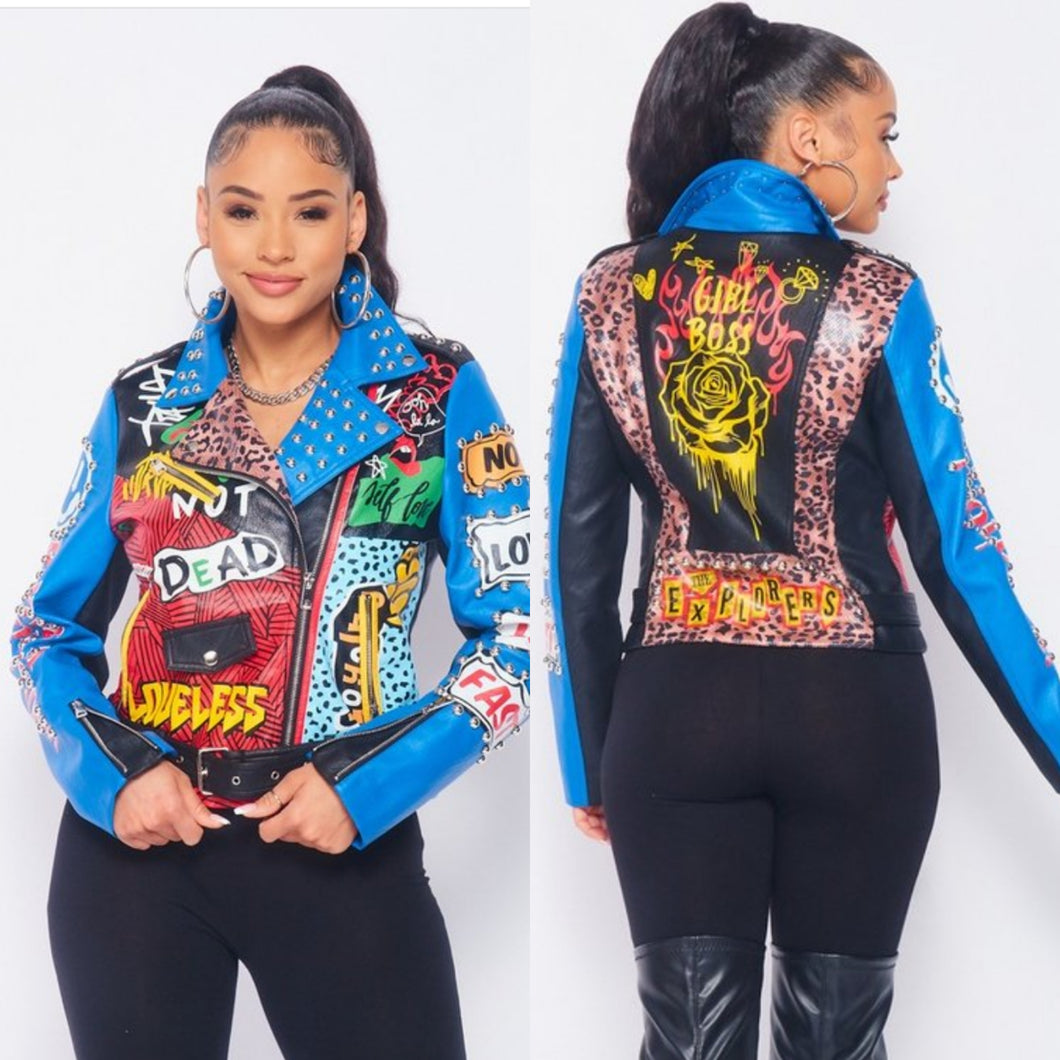 Blue punk jacket