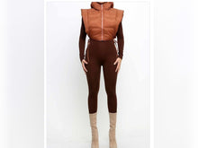 Load image into Gallery viewer, Brown hooded vest
