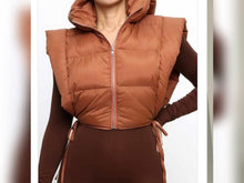 Load image into Gallery viewer, Brown hooded vest
