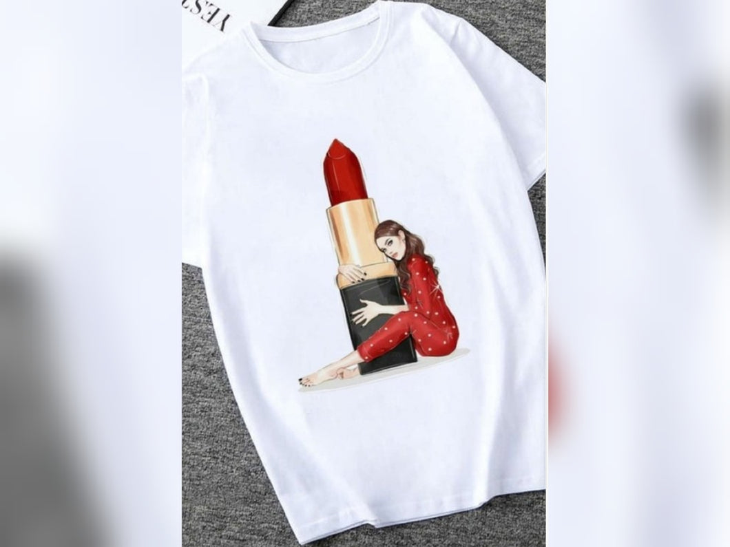 Lipstick print tee
