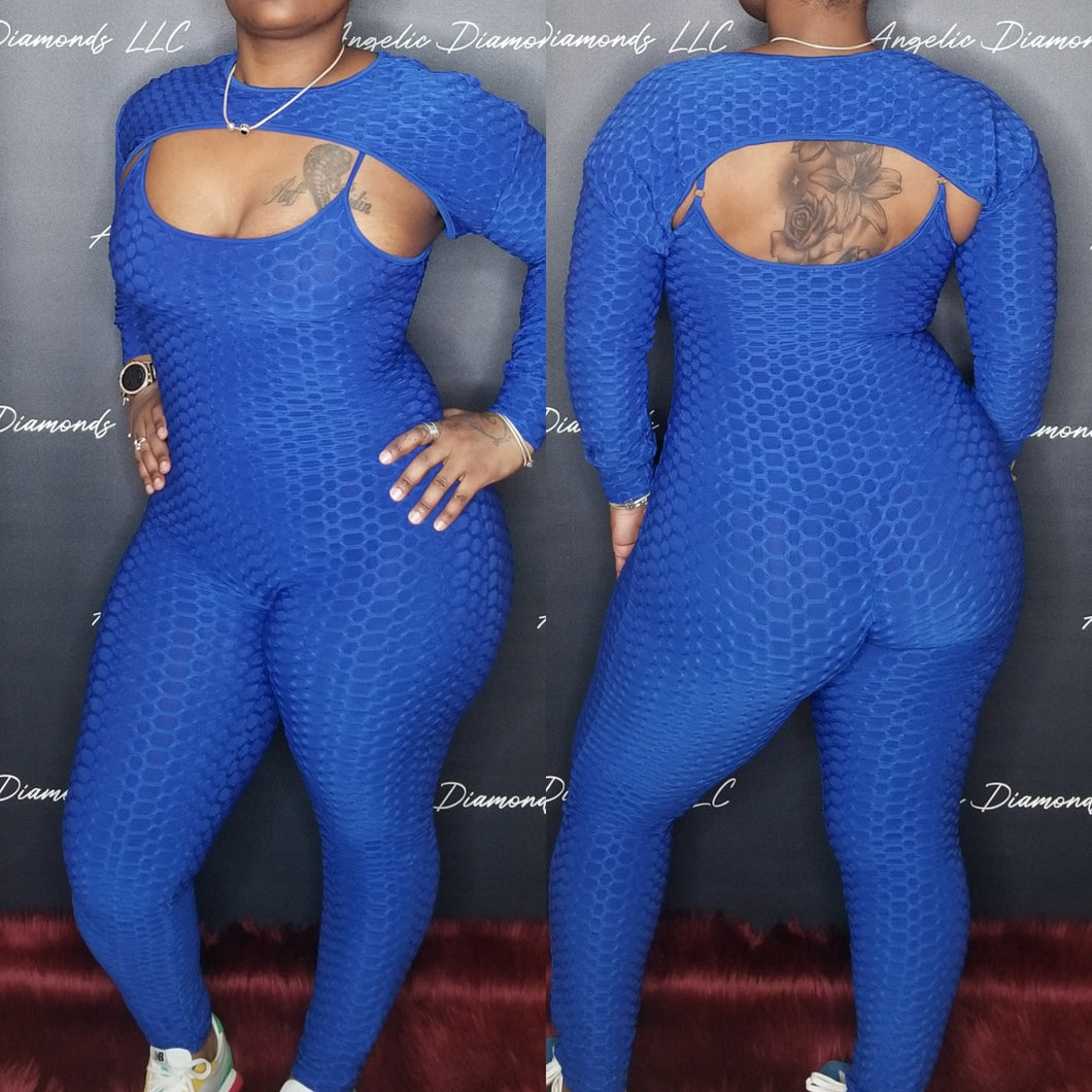 Blue 2 piece bodysuit