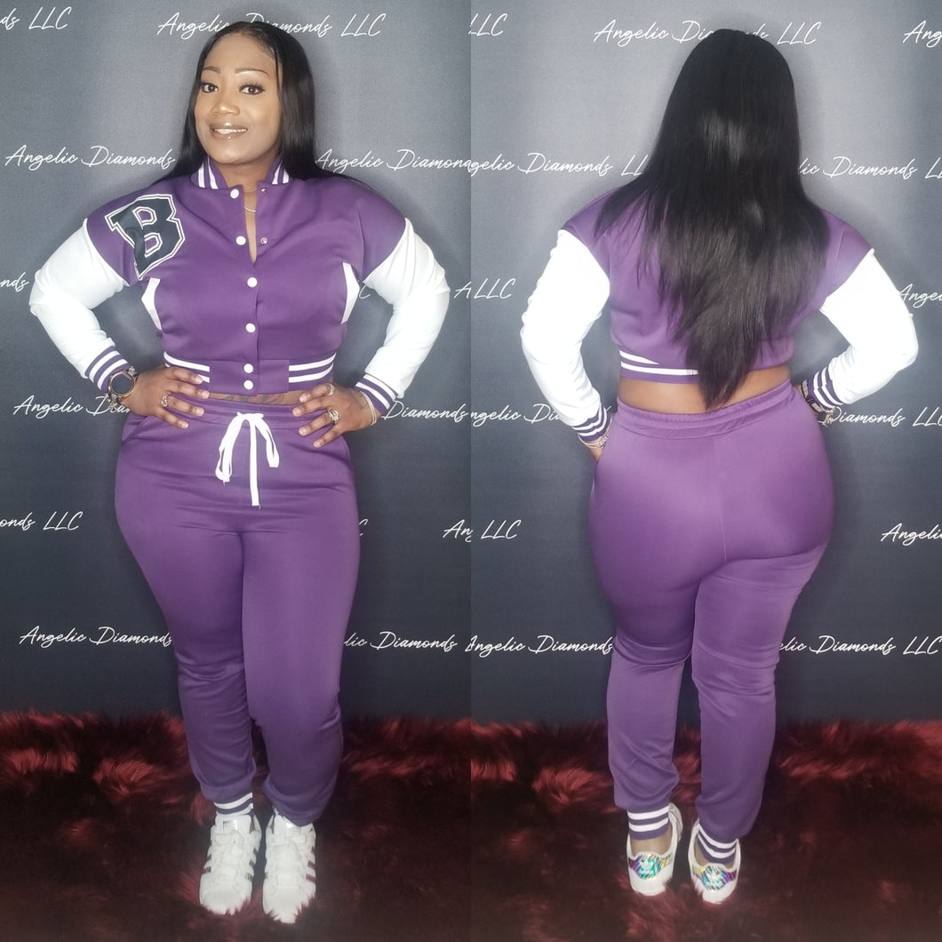 Purple jogger set