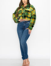 Load image into Gallery viewer, Green plaid jacket
